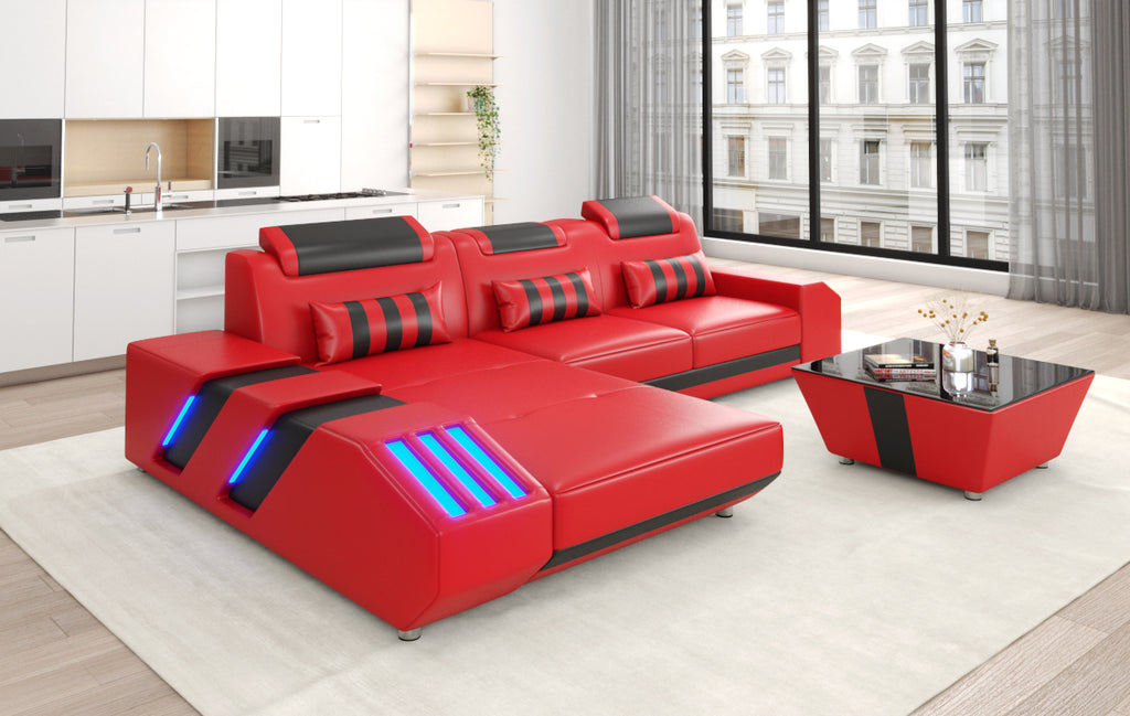 Cosmo Compact LED Sectional - Small Space Party Couch with Mood Lighting