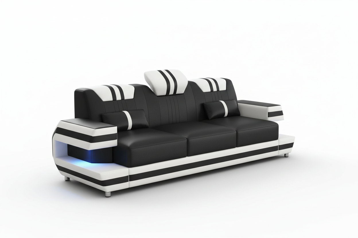 Aura Leather Sofa Set - Sofa