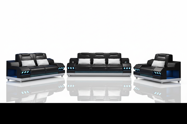Celsius Modern Leather Sofa Set