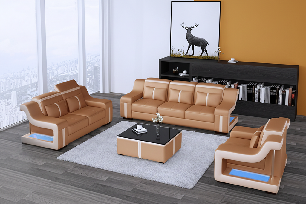 Lisa Sofa Set minimalist amber