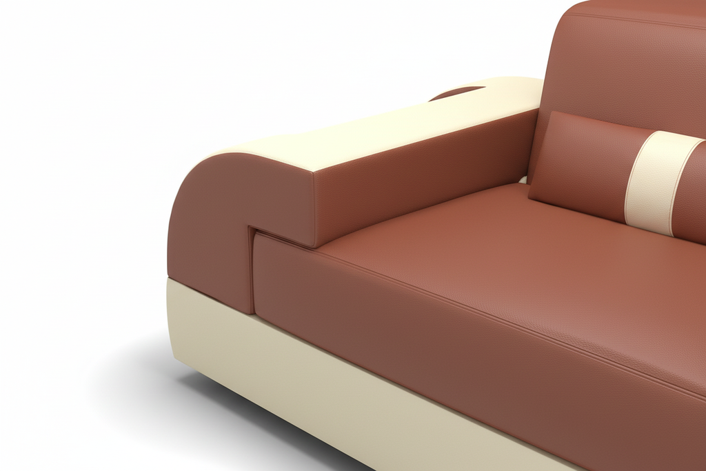 Piliu Leather Sofa Set - Armrest Surface Detail