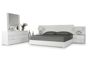 Monida Italian Modern White Bed