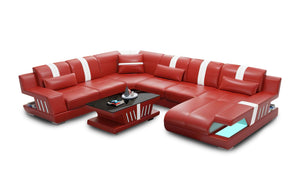 Yuli Modern U Shape Leather Sectional