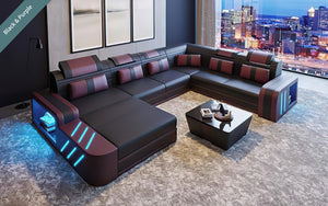 Ralutic Modern U Shape Leather Sectional