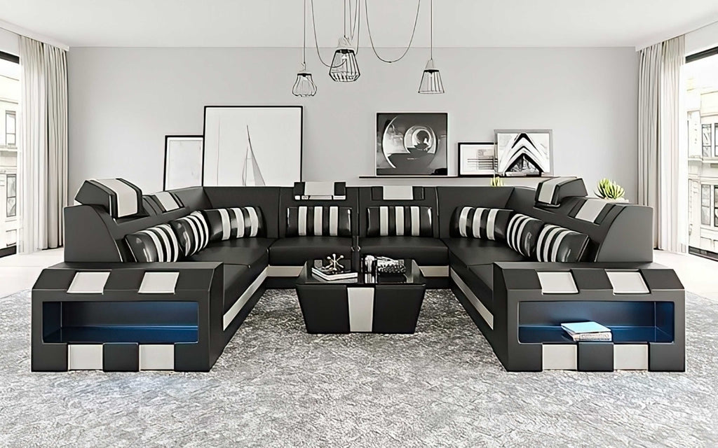 Cosmo XL U-Shape LED Sectional - Extra Large Party Couch for Big Spaces