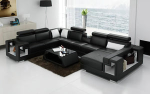 Moore Leather Sectional with Storage