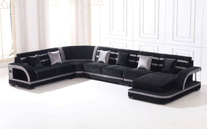 Grando Modern Sectional with Speaker & Wireless Charger & LED Lights