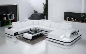 Everly Leather Sectional with LED Lights