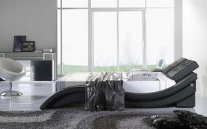 Artemis Curved Modern Leather Platform Bed