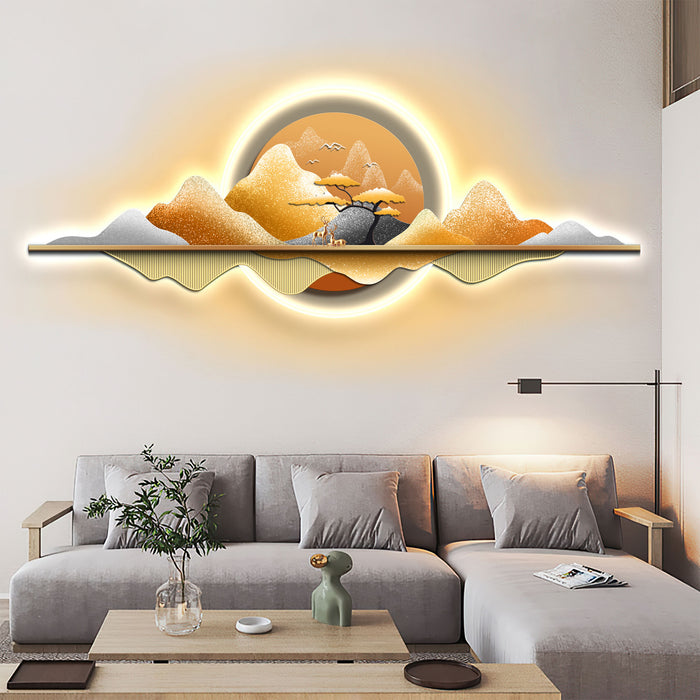 Futuristic Wall Art Elk Sunset Landscape I