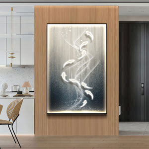 Futuristic Wall Art Nine Koi Fish V