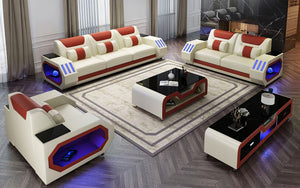 Omont Modern Leather Sofa Set