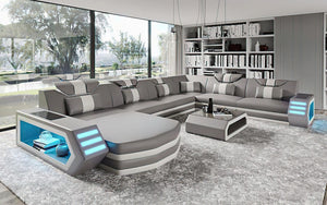 Eileend Leather Sectional with LED Lights | Futuristic Furniture