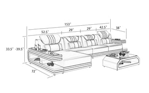 [Special Layout] Maximus Modern Recliner Sectional With Mood Light | Futuristic Furniture