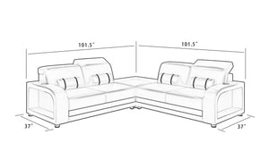 Ronan Modern Sectional with LED, Layout. Jubilee Furniture