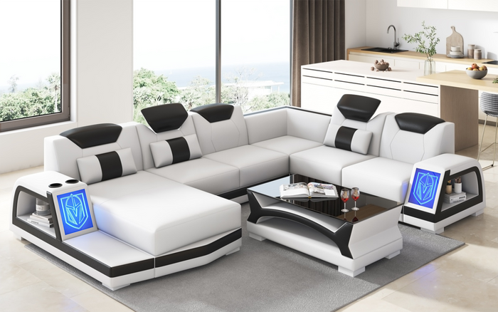 Vincenzo Futuristic Modern Sectional With Illuminating LED Customize Design