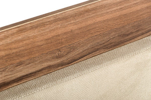 Nova Leon Italian Walnut & Fabric Bed