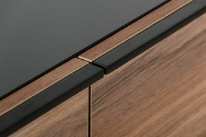 Nova Leon Italian Walnut & Fabric Bed