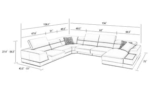 Linehan Modern Leather Sectional