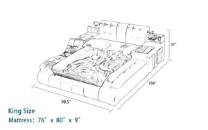 Maysun All in One Smart Bed With Massage Lounge Chaise